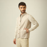 Bandhgala Set Of 3 - Linen Cotton - Greige & Beige