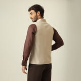 Bandhgala Set Of 3 - Linen Cotton - Greige & Coffee