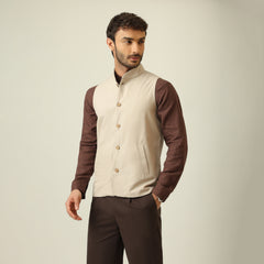 Bandhgala - Linen Cotton - Greige