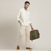 Utility Set of 2 – Utility Shirt With Front Flap Pockets Paired With Relaxed Fit Chinos – Ecru & Beige