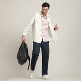 Utility Set of 3 – Utility Overshirt, Half-Sleeve Shirt & Relaxed Fit Chinos – Ecru, Pastel Pink & Navy Blue