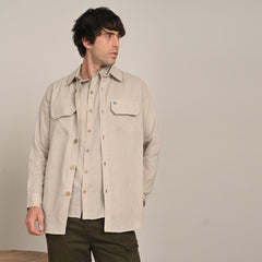 Utility Set of 3 Utility Overshirt, Half-Sleeve Shirt & Relaxed Fit Chinos Natural Grey & Beige