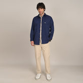 Utility Set of 3 Utility Overshirt, Half-Sleeve Shirt & Relaxed Fit Chinos Navy Blue, Natural Grey & Beige