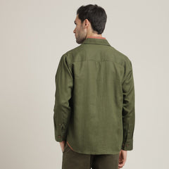 Utility Set of 2 – Utility Shirt With Front Flap Pockets Paired With Relaxed Fit Straight Leg Chinos –  Olive & Army Green