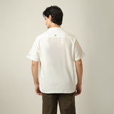 Drifter Shirt - Relaxed Fit - Mandarin Collar - Roll-Up Sleeves With Tabs - Cotton Linen - Ecru