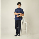 Drifter Set of 2 - Relaxed Fit Roll-Up Sleeve Shirt & Relaxed Fit Chinos - Navy Blue