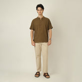 Drifter Set of 2 - Relaxed Fit Roll-Up Sleeve Shirt & Relaxed Fit Chinos- Olive Green & Beige