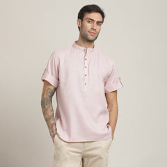 Drifter Set of 2 – Relaxed Fit Roll-Up Sleeve Shirt & Relaxed Fit Chinos – Pastel Pink & Beige