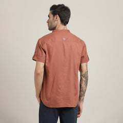 Drifter Set of 2 – Relaxed Fit Roll-Up Sleeve Shirt & Relaxed Fit Chinos – Terracotta Brown & Navy Blue