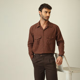 Safari Shirt - Linen Cotton - Coffee Brown