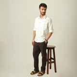 Relaxed Work Set Of 2 - Linen Cotton - Ecru & Coffee Brown