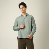 Bayside Shirt - Relaxed Fit - Linen Blend - Agave Green