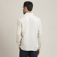 Bayside Set of 2 – Relaxed Fit Linen Blend Shirt & Relaxed Fit Cotton Chinos – Beige & Navy Blue