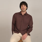Bayside Set of 2 Relaxed Fit Linen Blend Shirt & Relaxed Fit Cotton Chinos Coffee Brown & Beige