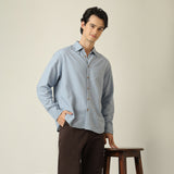 Bayside Set of 2 - Relaxed Fit Linen Blend Shirt & Relaxed Fit Cotton Chinos – Dusty Blue & Coffee Brown