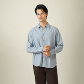 Bayside Shirt - Relaxed Fit - Linen Blend - Dusty Blue