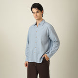 Bayside Set of 2 - Relaxed Fit Linen Blend Shirt & Relaxed Fit Cotton Chinos – Dusty Blue & Coffee Brown