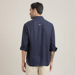 Bayside Set of 2 – Relaxed Fit Linen Blend Shirt & Relaxed Fit Cotton Chinos – Navy Blue & Beige