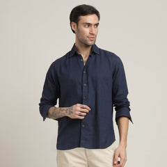Bayside Set of 2 – Relaxed Fit Linen Blend Shirt & Relaxed Fit Cotton Chinos – Navy Blue & Beige
