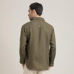 Bayside Set of 2 – Relaxed Fit Linen Blend Shirt & Relaxed Fit Cotton Chinos – Olive Green & Beige