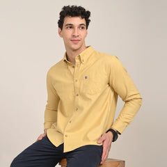 Hugh Button Down Shirt - Regular Fit - Cotton Linen - Butter Yellow