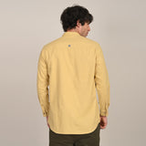 Viceroy Set of 2 - Regular Fit Mandarin Collar Shirt Statement Loop Buttons & Relaxed Fit Pleated Chinos Butter Yellow & Olive Green