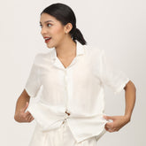 Cuban Collar Shirt - Ecru