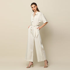 Manhattan Jumpsuit - Ecru