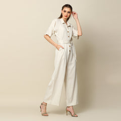 Manhattan Jumpsuit - Ecru
