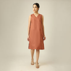 Jackie Dress - Terracotta Brown