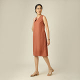Jackie Dress - Terracotta Brown