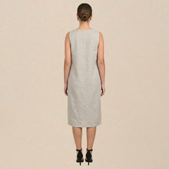 Jackie V-Neck Sleeveless Midi Dress - Greige