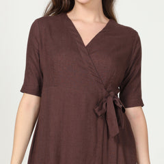 Wrap Dress - Coffee Brown