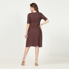 Wrap Dress - Coffee Brown