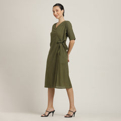 Wrap Dress - Olive Green