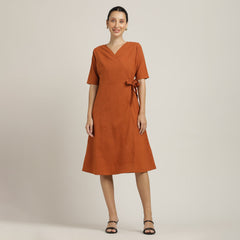 Wrap Dress - Autumn Rust