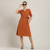 Wrap Dress - Autumn Rust