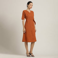 Wrap Dress - Autumn Rust