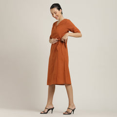 Wrap Dress - Autumn Rust