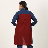 Sardaar Set Of 3 - Long Shirt, Inner & Pants - Navy & Maroon