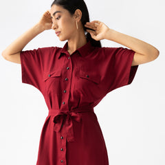 Beatnik Dress - Maroon