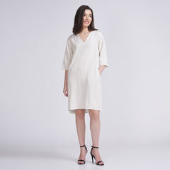 Sack V Dress - Ecru
