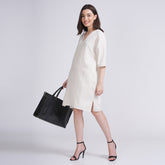 Sack V Dress - Ecru
