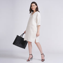 Sack V Dress - Ecru