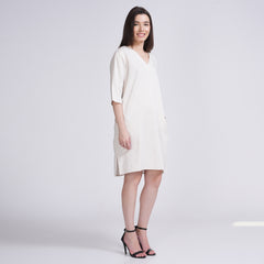Sack V Dress - Ecru