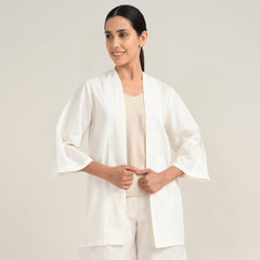 Juniper Set Of 3 - Overlay, Slip Top & Shorts - Ecru & Beige