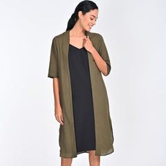 Fleur Set Of 2 - Overlay & Dress - Olive & Black