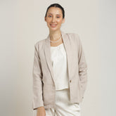 Donna Shawl Collar Blazer - Greige