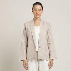 Donna 3-Piece Blazer Suit Set - Beige & Ecru