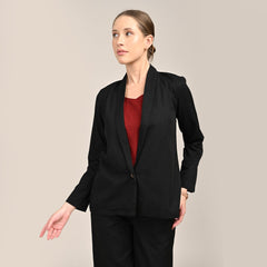 Donna Set of 3 - Long Shirt, Inner & Pants - Black & Maroon